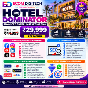 Hotel Dominator Digital Marketing Plan by ECOM DIGITECH at ₹29,999 per month